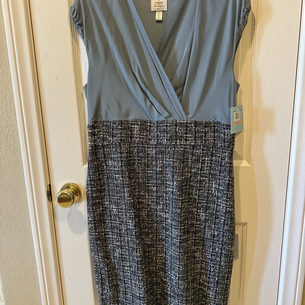 Suzi Chin for Maggy Boutique Blue and Black Midi Dress NWT from Nordstrom